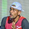Nick Kyrgios argues with an ATP supervisor during his clash with Stefanos Tsitsipas in Halle.