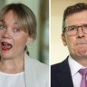 Former Liberal staffer Rachelle Miller and Education Minister Alan Tudge.