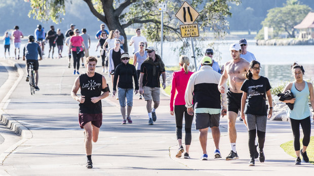 The Bay Run in Sydney's inner west has become crowded during the COVID-19 crisis.