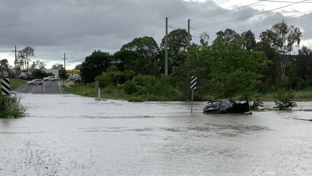 The driver of this vehicle had a lucky escape at Rocklea.