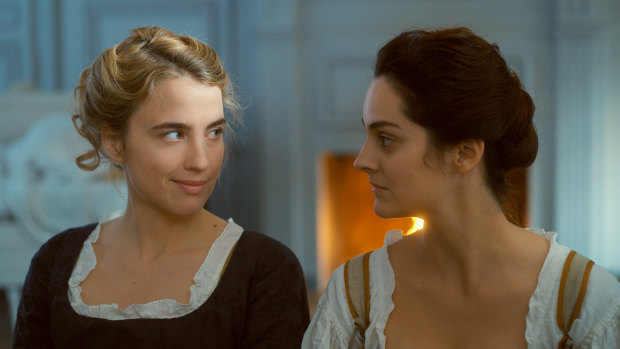 Adele Haenel and Noemie Merlant in Portrait of a Lady on Fire.