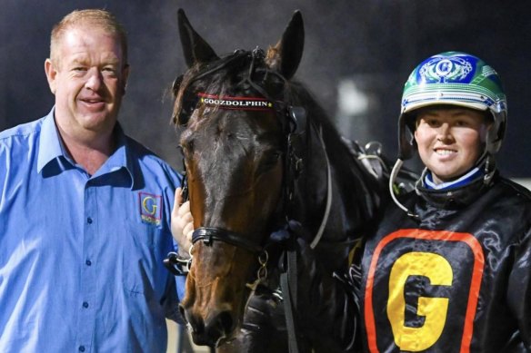 Aaron Goadsby, left, was warned off racecourses by Harness Racing NSW in June.