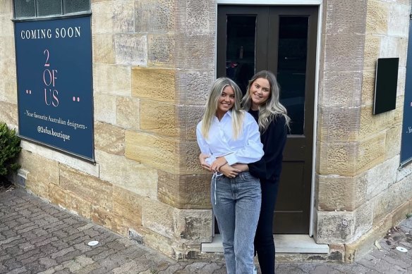 Analise and Sophie Laundy outside their new Hunters Hill boutique.