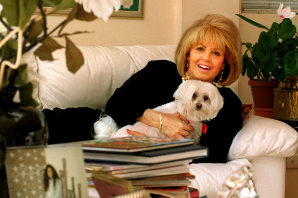 Lillian Frank with Wackie the dog.