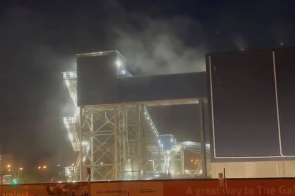 Dust being released into the air from the Woolloongabba Cross River Rail worksite.