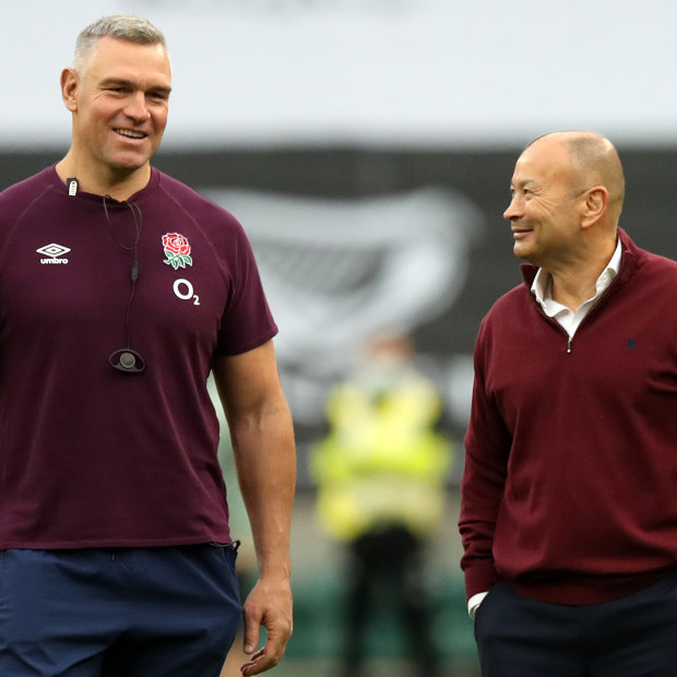 Jason Ryles and Eddie Jones during their time together with the English rugby union team.