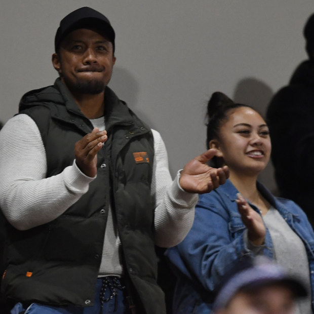 Martin Luai and his daughter Alexia watch on at Panthers Stadium as Penrith knocked off the Eels last week thanks to a late try to Jarome.