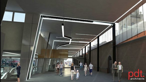 An artist's impression of the new roof line planned for Brisbane 's Central Station to let more light into the station.