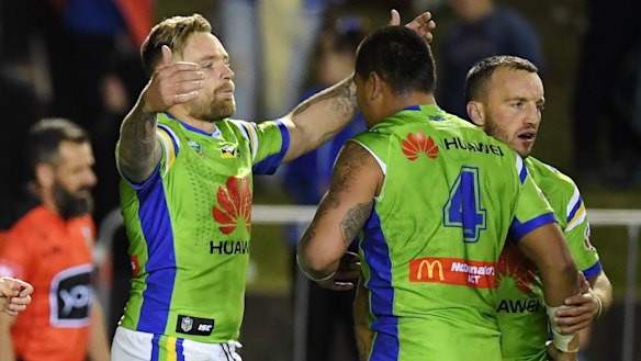 Blake Austin celebrates the comeback victory.