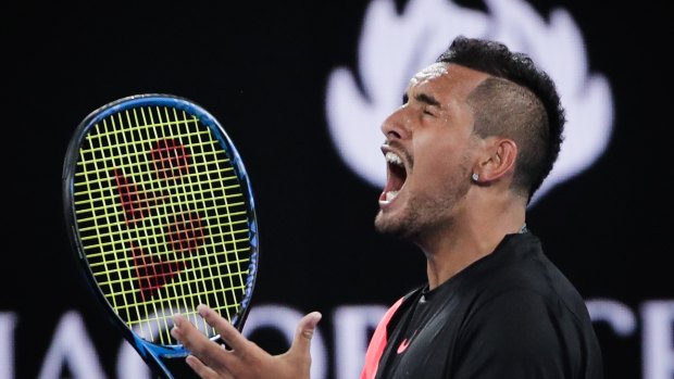 Nick Kyrgios in action at the Australian Open in January. Nine recently won the rights to the competition from Seven.