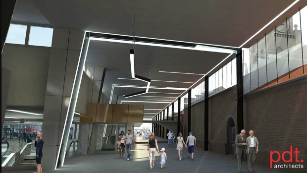 An artist's impression of the new roof line planned for Brisbane 's Central Station to let more light into the station.