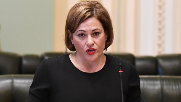 South Brisbane MP Jackie Trad giving her explanation to State Parliament on Thursday.