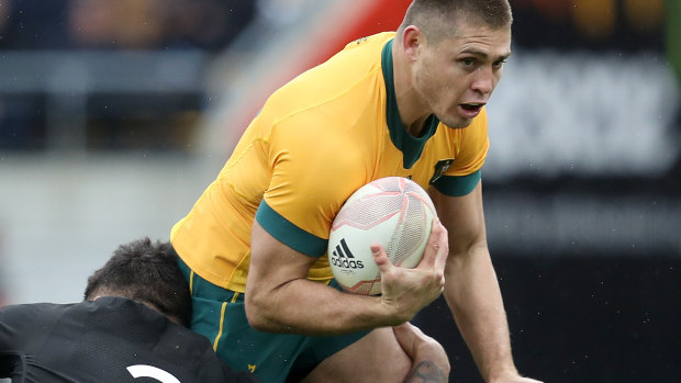 James O'Connor charges forward during the first Bledisloe Cup match.