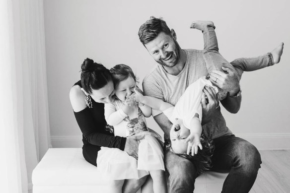 Matt and Phoebe Dunn with their children Josie and George.