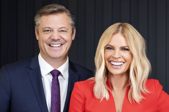 Sonia Kruger and Seven managing director James Warburton.