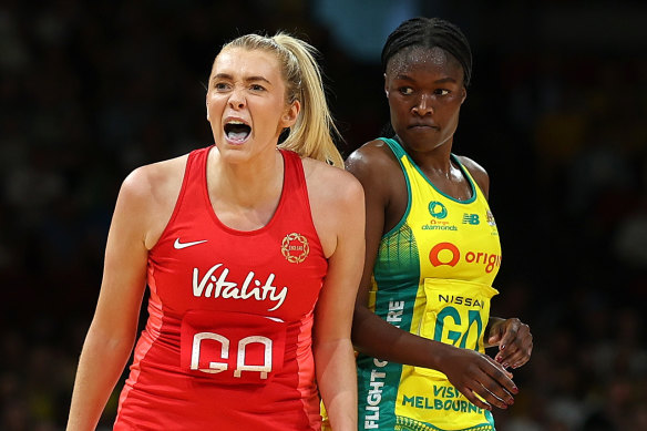 England star Helen Housby was fired up during a rare Roses win over the Diamonds in Australia.
