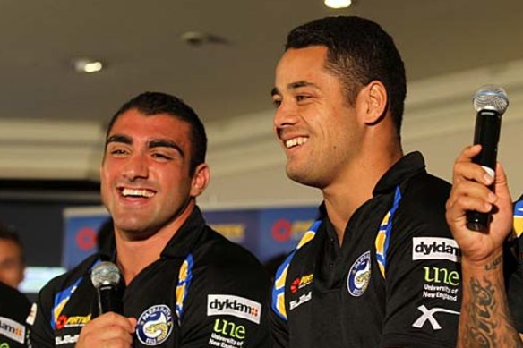 Follow the leaders: Tim Mannah and Jarryd Hayne previously shared the Parramatta captaincy.