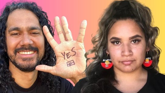 Yes campaigners Nathan Appo and Allira Davis.