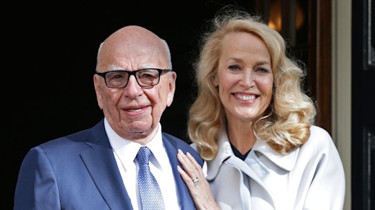 Rupert Murdoch and Jerry Hall after getting married in 2016.