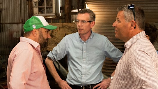 NSW Premier Dominic Perrottet meets locals in the flood-ravaged town of Eugowra in the state’s Central West.
