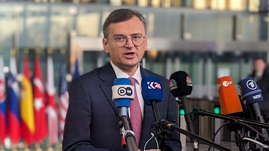 Ukraine’s Foreign Minister Dymtro Kuleba at NATO headquarters, Brussels, Belgium on Wednesday, November 29, 2023. 