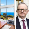 Anthony Albanese and the house he has bought at Copacabana on the Central Coast.