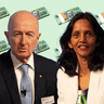 Macquarie Group chairman Glenn Stevens and CEO Shemara Wikramanayake.