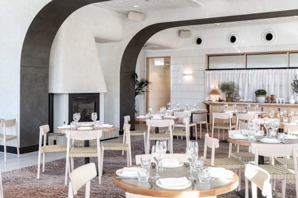 The downstairs restaurant at The Woolly Bay Hotel. 