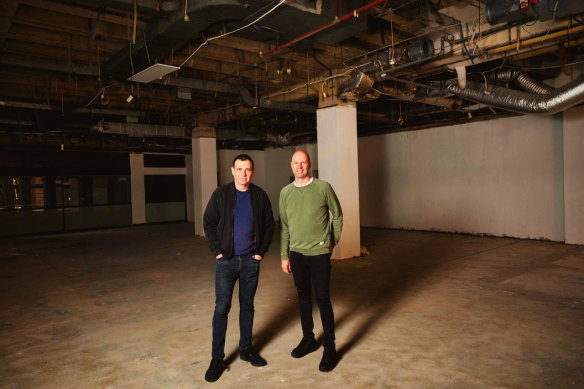 Restaurateurs Nick Hildebrandt, left, and Brent Savage at their new premises.