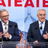 Anthony Albanese and Scott Morrison face off during the Great Debate on Nine, the owner of this masthead.