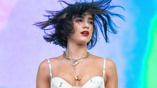 Tie-dye in the spotlight ... singer Dua Lipa.