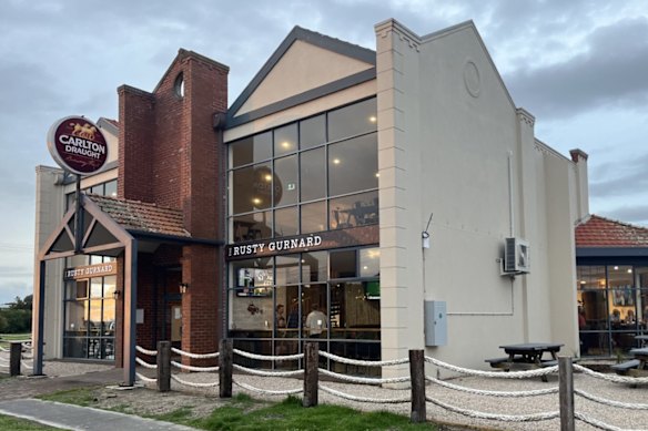 Outside the Rusty Gurnard.