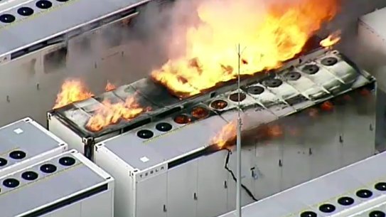 Emergency services are warning of toxic smoke after a fire erupted at Victoria’s new Tesla Big Battery on Friday.