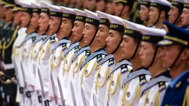 Members of China's People's Liberation Army.
