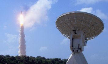 A rocket lifts off from Kourou, French Guiana in 2009.