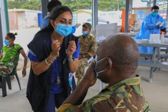 Medical staff of Papua New Guinea’s Defense Force are being trained to deal with the nation’s COVID outbreak. 