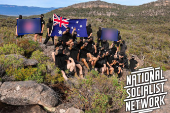 Alleged members of a far-right extremist group seen at Halls Gap and the Grampians.