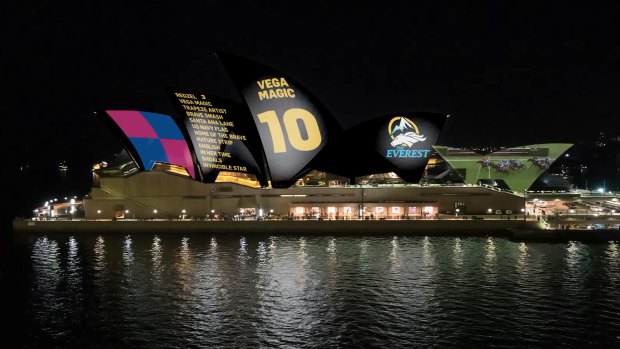 Racing NSW's proposed projection for the Opera House.