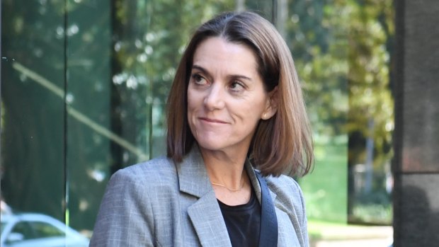 Julie Sibraa leaves ICAC after giving evidence about her time as Labor governance director.