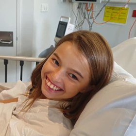 The always smiling Amelia Lucas before surgery. 