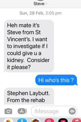 Stephen Laybutt’s text message to Ian Pavey.