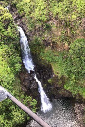The canyon where rescuers in a helicopter spotted Amanda Eller, 17 days after she went missing in the Makawao Forest Reserve in North Maui