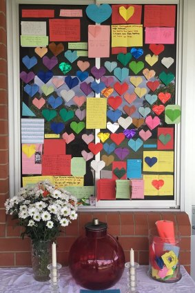 Students and staff of Caloundra City Private School have set up a memorial for the two Japanese boys who died at the weekend. 
