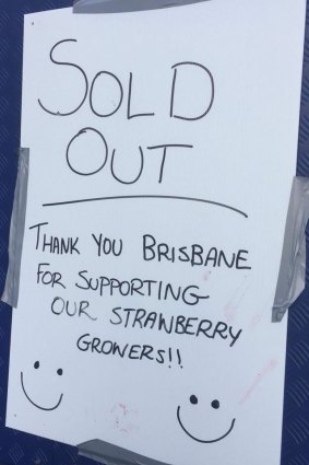More than 14,000 strawberry sundaes sold out by mid-afternoon on Wednseday.