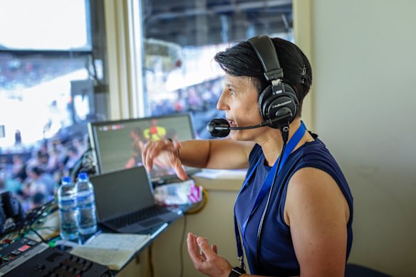 AFLW commentator Chyloe Kurdas.