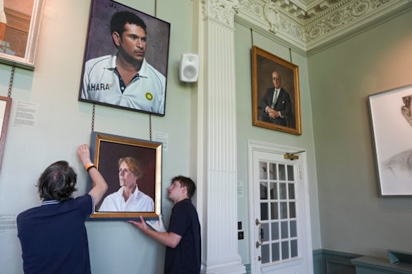 A portrait of Australian cricket legend Belinda Clark by Melbourne artist Andrew Greensmith is on display in the Long Room at Lord's, alongside paintings of Sachin Tendulkar and Sir Donald Bradman.
