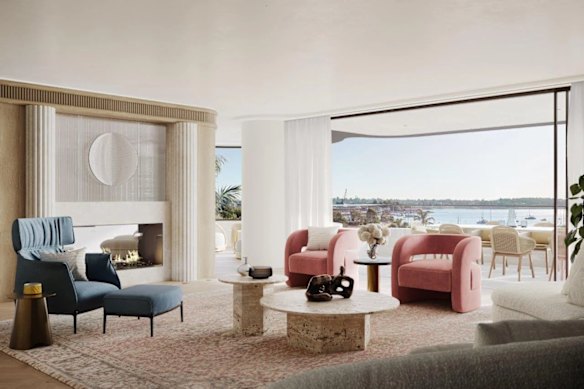 Interiors feature art deco influences and there are multiple zones to kick back and relax in style.