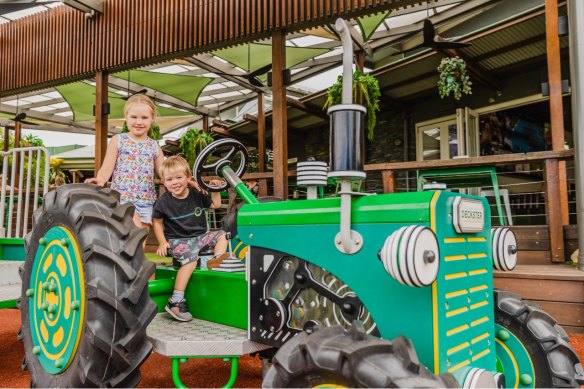 The Glen Hotel is designed to be a meeting place for families, with playground, doughnut shop, pizzeria and gelato bar.