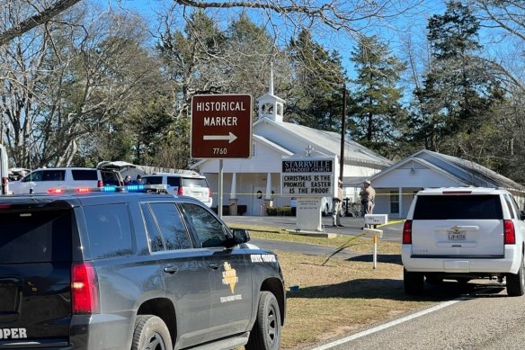 The Smith County Sheriff's Office investigates a fatal shooting at the Starville Methodist Church in Winona, Texas. 