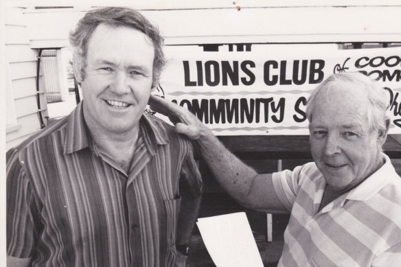 George McBride (right) at a Lions Club function.